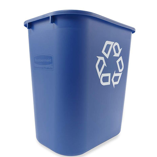 Cos gunoi reciclare deseuri rectangular 26.6 L, albastru, Rubbermaid