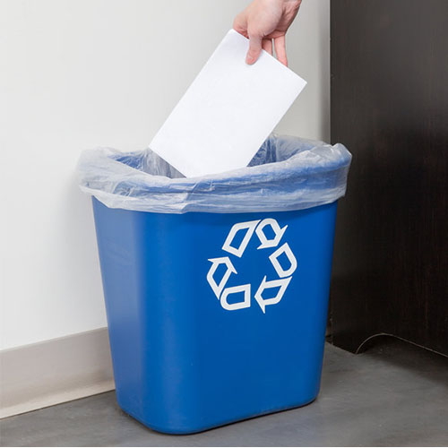 Cos gunoi reciclare deseuri rectangular 26.6 L, albastru, Rubbermaid