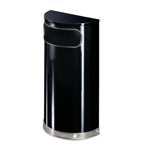 Cos de gunoi Half Round 45 L, inox/negru, Rubbermaid