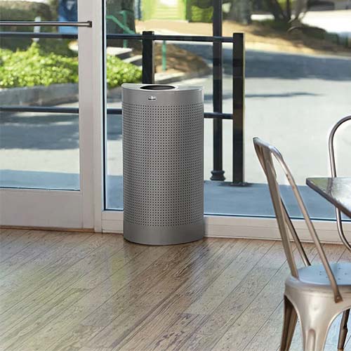 Cos de gunoi Half Round 45 L, inox/gri, Rubbermaid