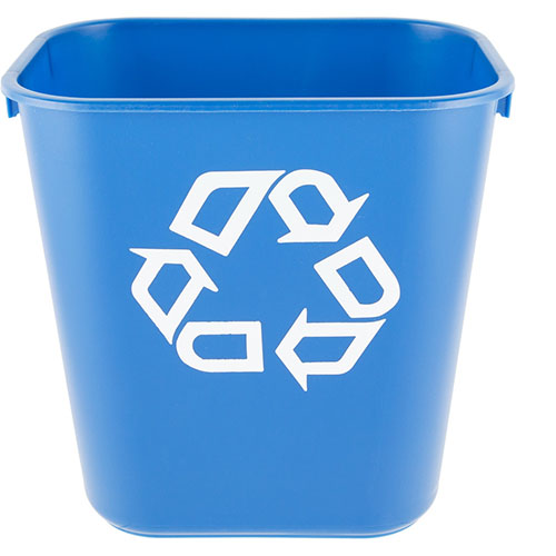 Cos gunoi reciclare deseuri rectangular 39 L, albastru, Rubbermaid