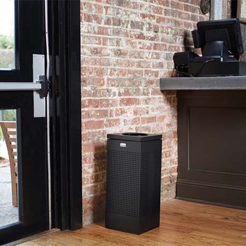 Cos de gunoi Silhoutte 60 L, inox/negru, Rubbermaid
