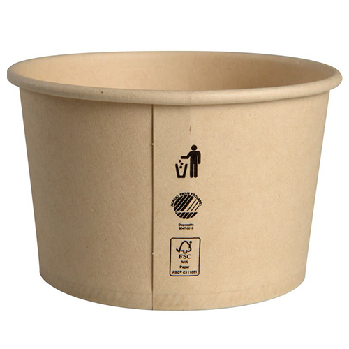 Cupa biodegradabila pentru inghetata-desert 4.6cm, Ø7.9cm, 140 ml, Abena