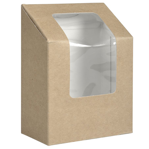 Cutie de carton kraft cu fereastra pentru sandwich 9 x 5 x 12 cm, Abena