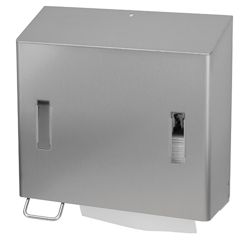 Dispenser prosoape de maini pliate / dezinfectant 1200 ml, SanTRAL CPU 2L E/D AFP, inox - OpHardt