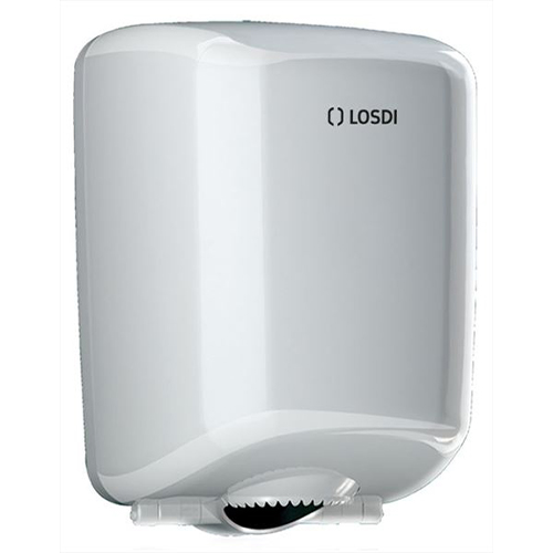 Dispenser prosoape de maini rola cu derulare centrala ABS, Losdi, alb