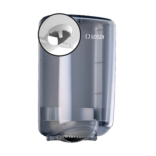 Dispenser prosoape de maini rola mini cu derulare centrala ABS, Losdi, alb tansparent 