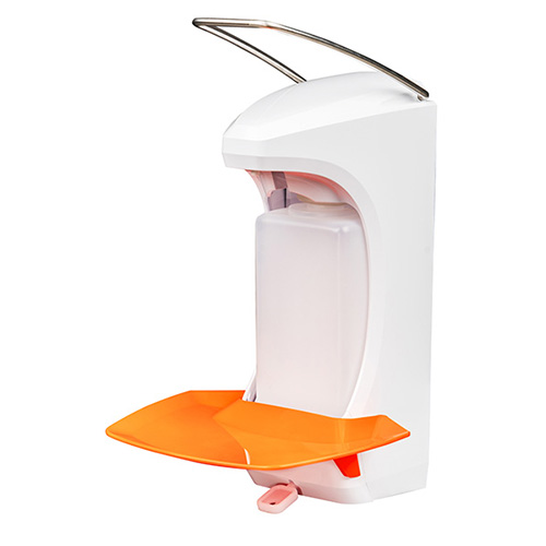 Dispenser sapun lichid / dezinfectant RX 5 M cu tavita 500 ml, plastic - Ophardt, alb portocaliu 