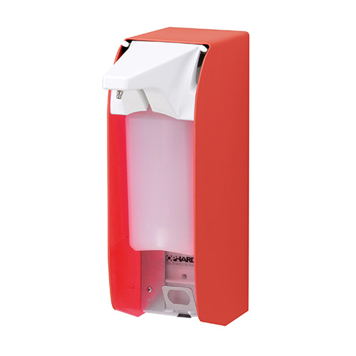 Dispenser sapun lichid / dezinfectant Touchless XT Hi-Vis cu senzor, 500 ml, aluminiu - OpHardt, rosu