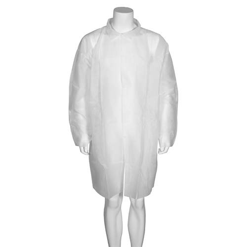 Halat vizitator (tip jacheta cu guler), L/XL, alb, Abena