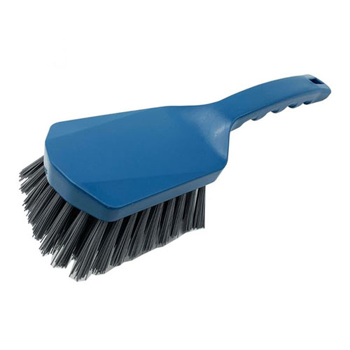 Perie ergonomica de mana cu maner scurt, peri medii, albastra, Detectamet
