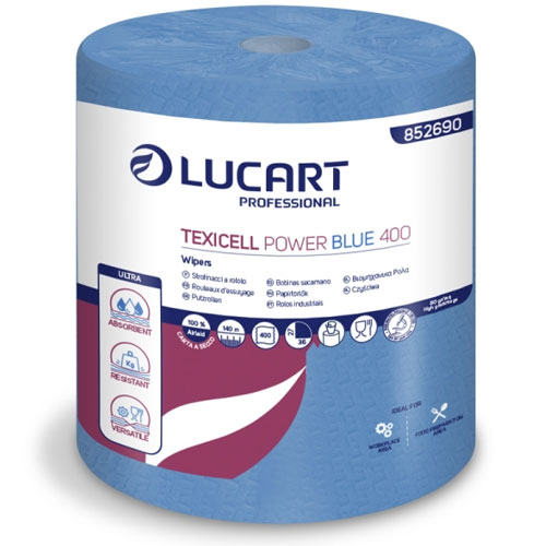 Lavete pe rola din airlaid, Texicell Power Blue 400, Lucart