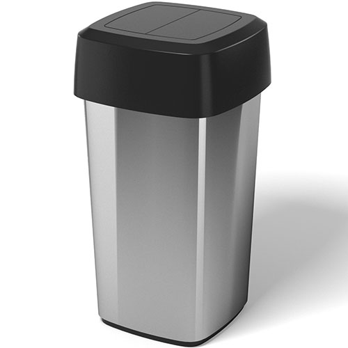 Capac patrat cu balamale pentru container Iris/Modo, Rothopro, negru