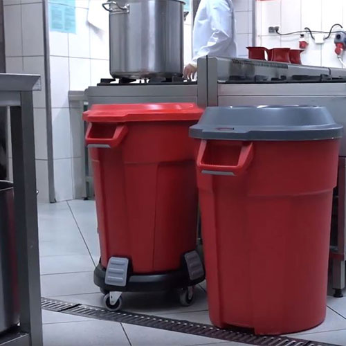 Capac pentru container mediu rotund Titan 85L, Rothopro, albastru