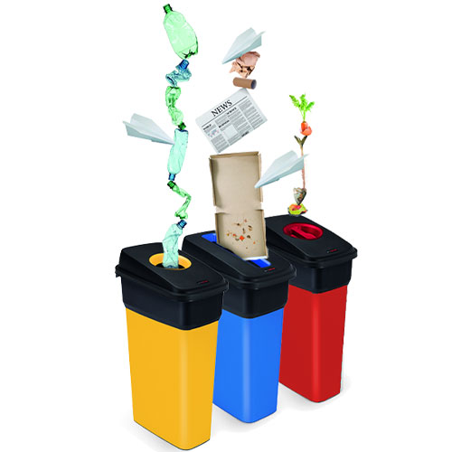 Container mediu colectare selectiva deseuri Selecto Premium 55L, Rothopro, albastru