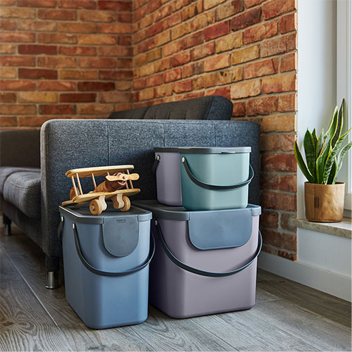 Cos colectare selectiva deseuri Albula 25L, Rothopro, albastru