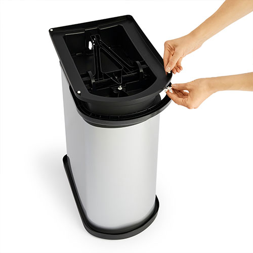 Cos gunoi mono cu pedala Paso 50L, gri metalic, Rothopro