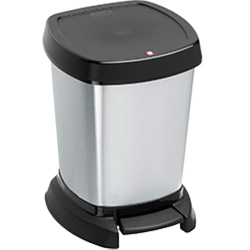 Cos gunoi patrat cu pedala Paso 6L, gri carbon, Rothopro