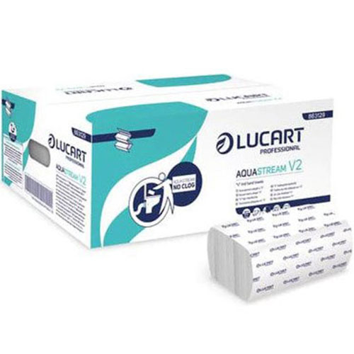 Prosoape de maini din hartie, pliate in V, Aquastream V2, Lucart