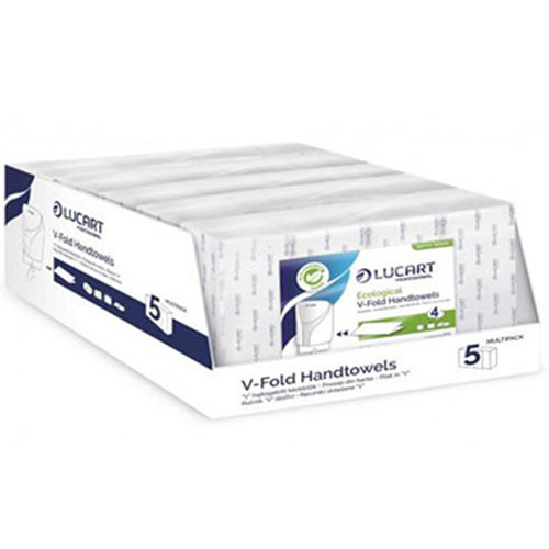 Prosoape de maini din hartie, pliate in V, Eco V4, Lucart