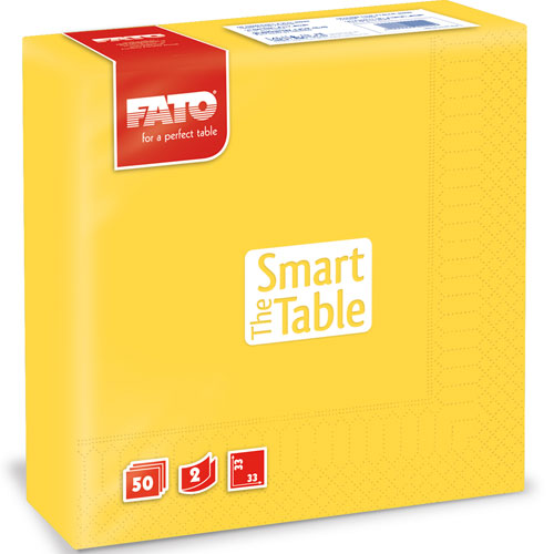 Servetele 33x33 cm 2 straturi, Smart Table, Fato galben-lamaie 