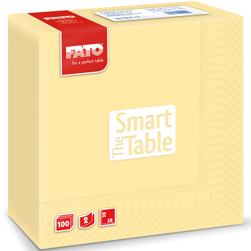 Servetele 38x38 cm 2 straturi, Smart Table, Fato galben-sampanie 