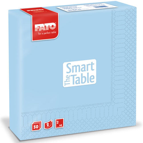 Servetele 40x40 cm 2 straturi, Smart Table, Fato albastru-deschis 