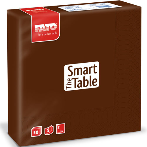 Servetele 40x40 cm 2 straturi, Smart Table, Fato maro-inchis 