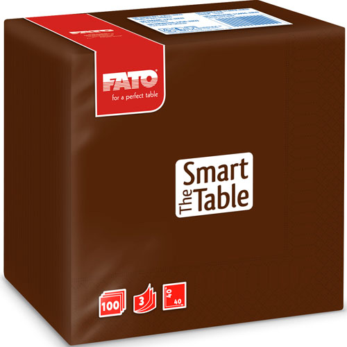 Servetele 40x40 cm 3 straturi, Smart Table, Fato maro-inchis 