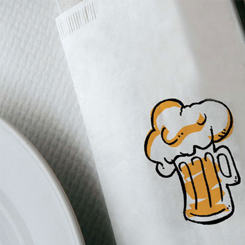 Suport tacamuri cu servetel, 38 x 38 cm, Birra Margherita, Fato