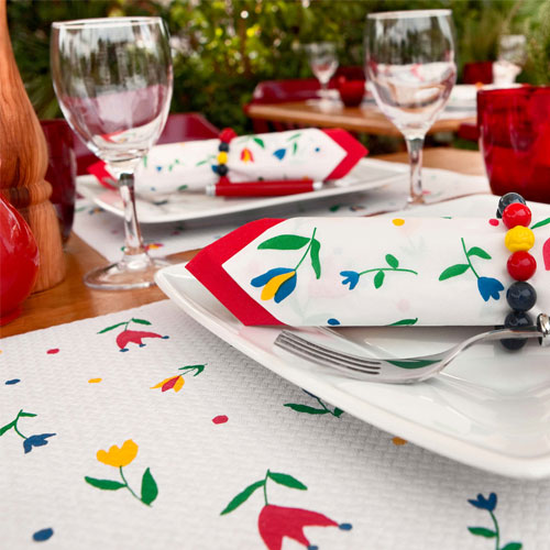 Suport tacamuri cu servetel, 38 x 38 cm, Tulips, Fato