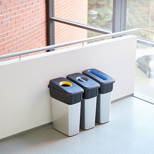 Cos colectare deseuri antiamprenta Geo 70L, gri metalic, Rothopro