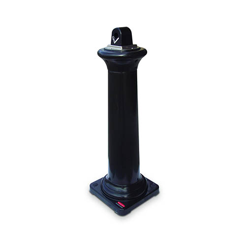 Scrumiera galvanizata GroundsKeeper Tuscan, neagra , Rubbermaid