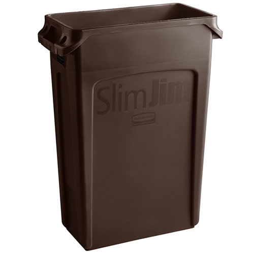 Container Slim Jim cu canale de ventilare 87 L, Rubbermaid maro 