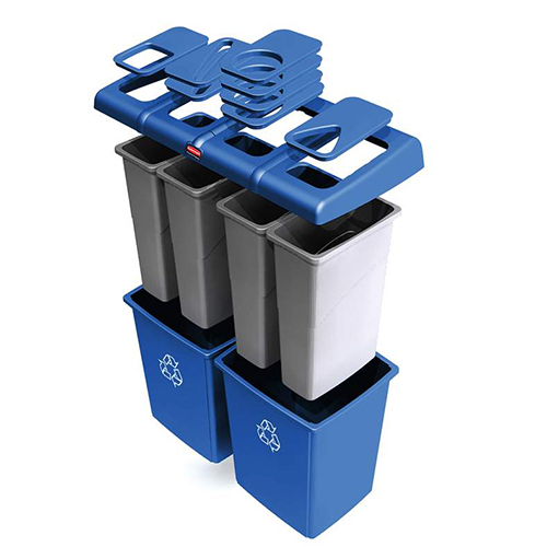 Statie reciclare deseuri Glutton 348 L, albastra, Rubbermaid