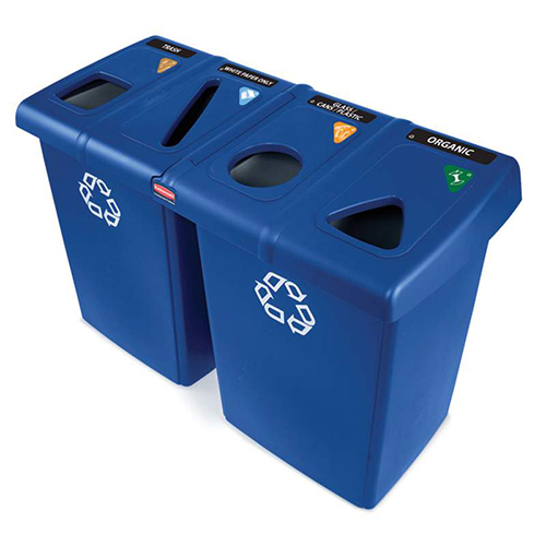 Statie reciclare deseuri Glutton 348 L, albastra, Rubbermaid