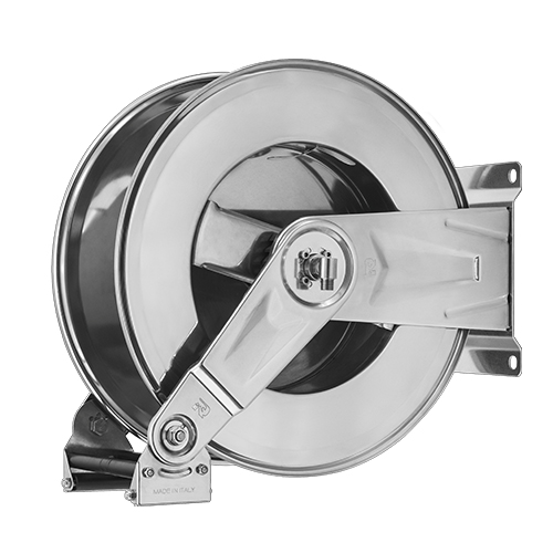 Tambur retractabil din inox pentru furtun 60 m, AV3550 BK, Ramex
