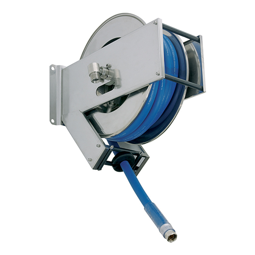 Tambur retractabil din inox pentru furtun 8-13 m, AV2201, Ramex