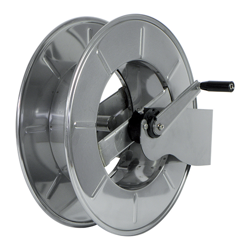 Tambur retractabil manual din inox pentru cablu electric 3 x 2.5 mm, 50 m, Ramex