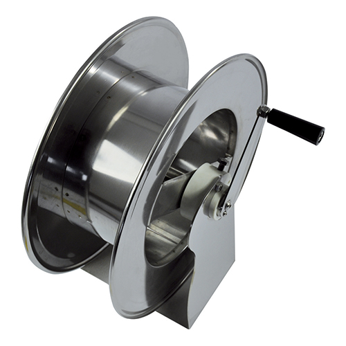 Tambur retractabil cu maner din inox pentru cablu electric 4 x 2.5 mm, 35 m, Ramex