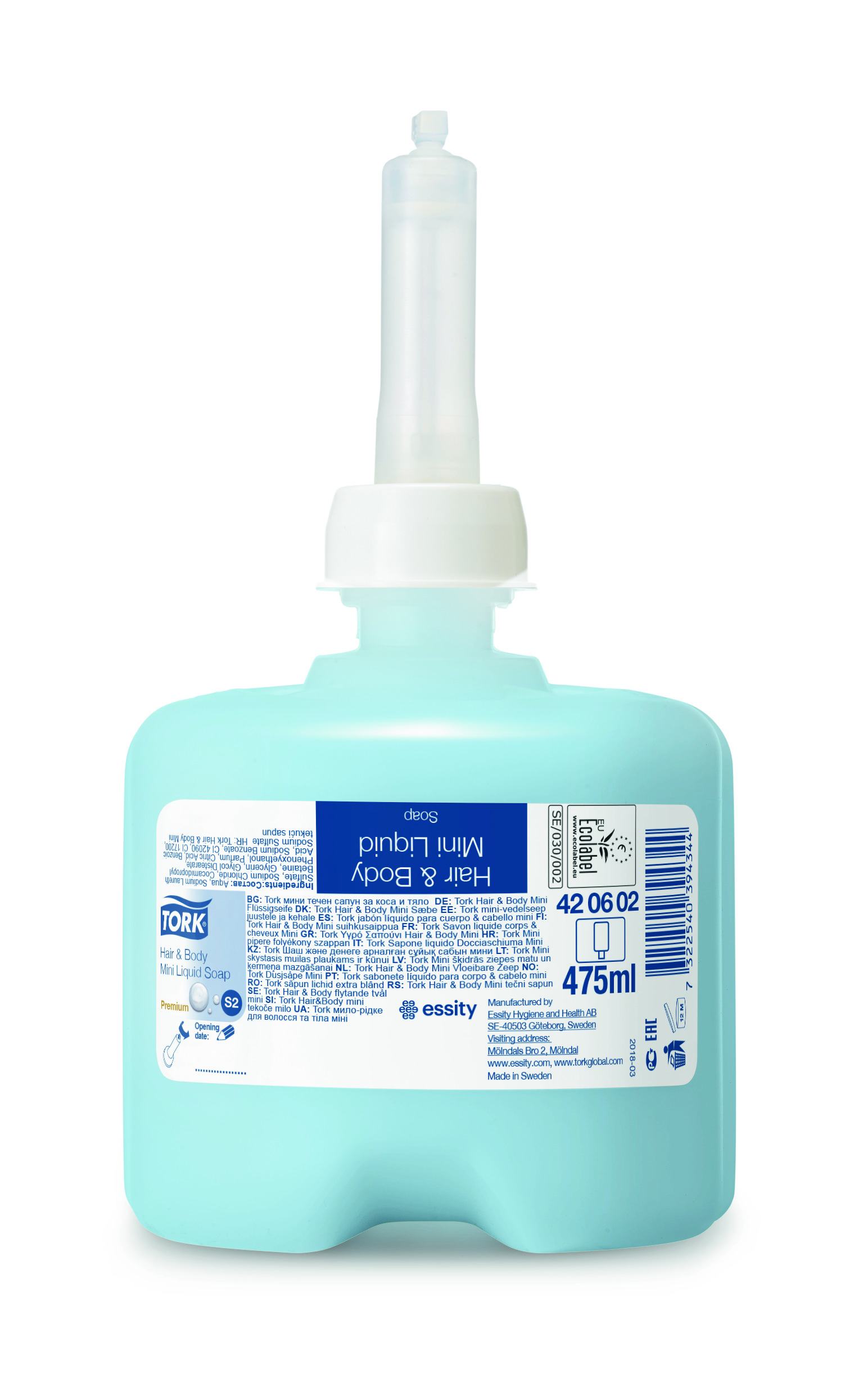 Sapun lichid pentu par si corp, 475 ml, Tork