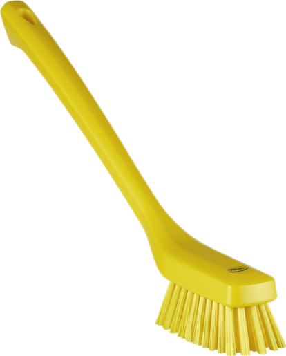 Perie ingusta cu maner lung, 420 mm, peri duri, Vikan, verde galben 