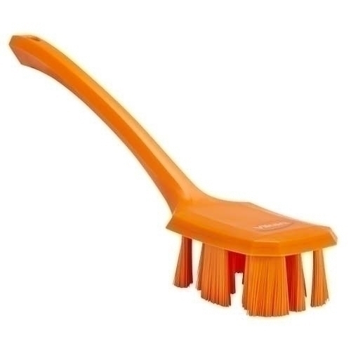 Perie UST cu maner lung si peri duri 395 mm,  Vikan 395 mm portocalie 