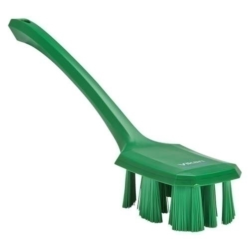 Perie UST cu maner lung si peri duri 395 mm,  Vikan 395 mm verde 