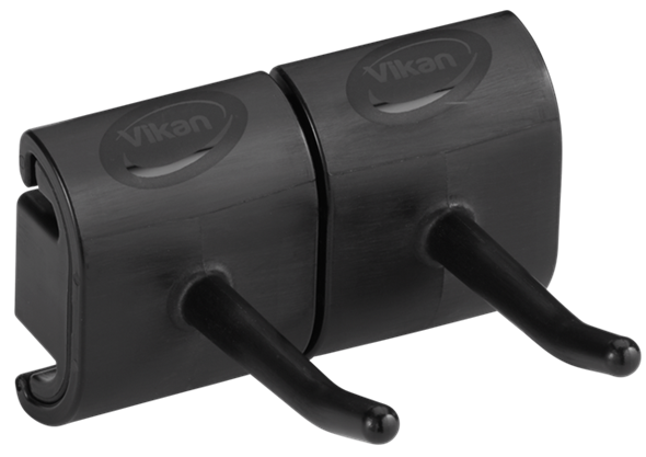 Suport perete (carlig) Hygienic 2 produse 82 mm, Vikan negru 