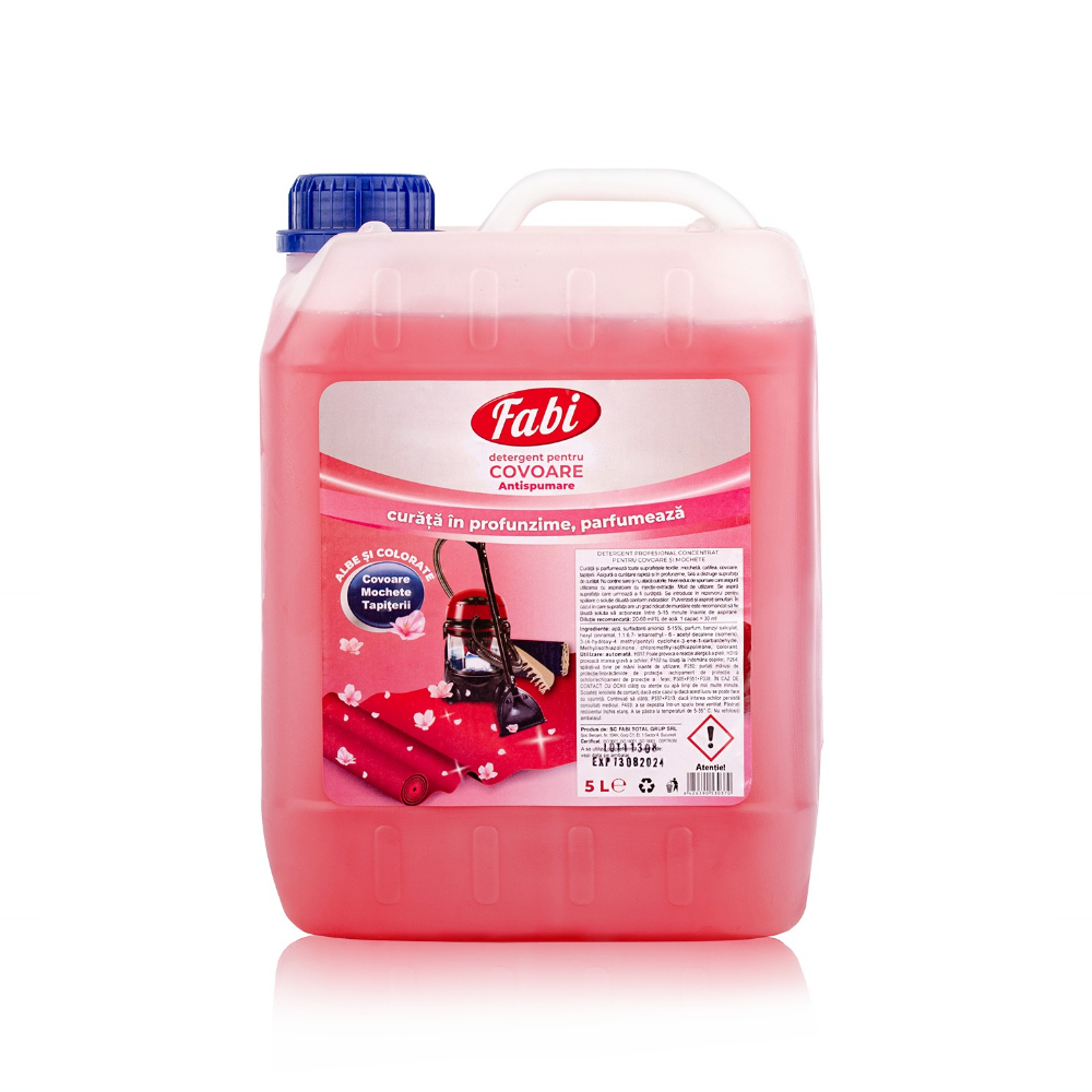 Detergent profesional pentru covor si mocheta, injectie-extractie, 5 L, Fabi
