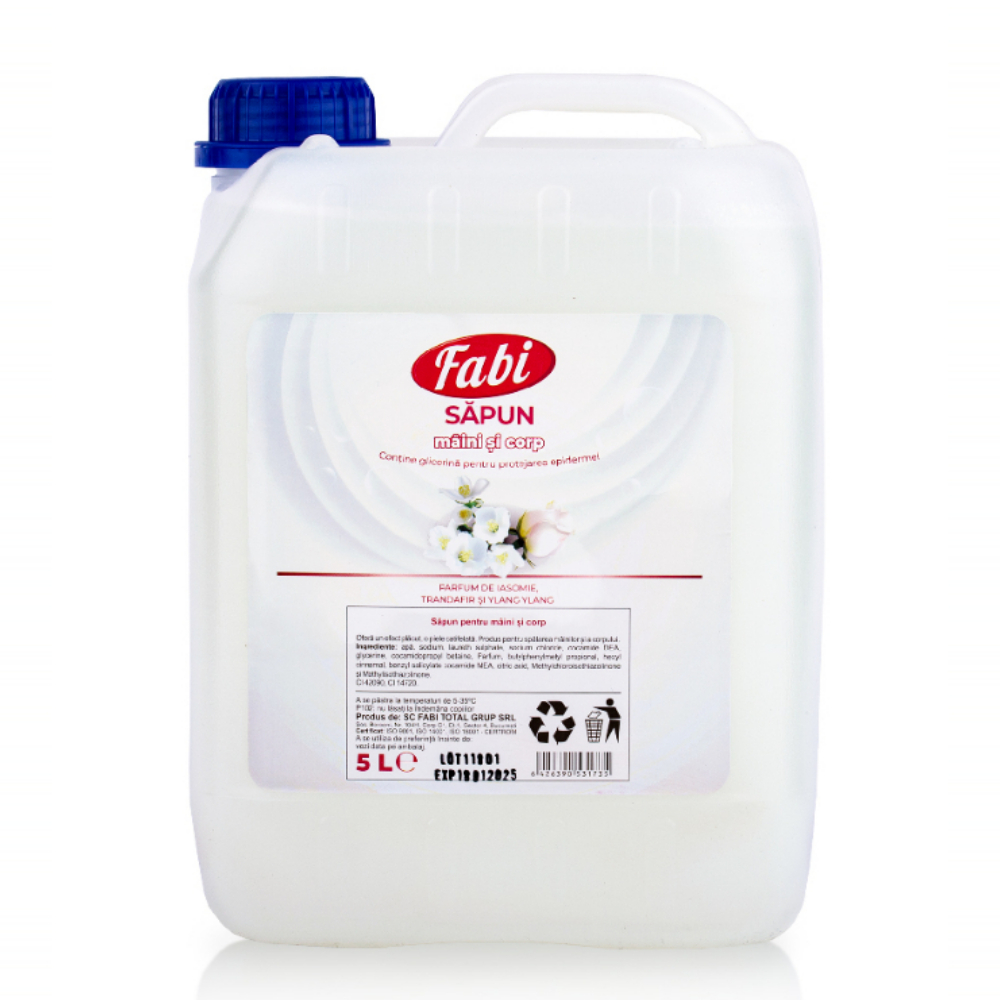 Sapun lichid alb, 5 L, Fabi
