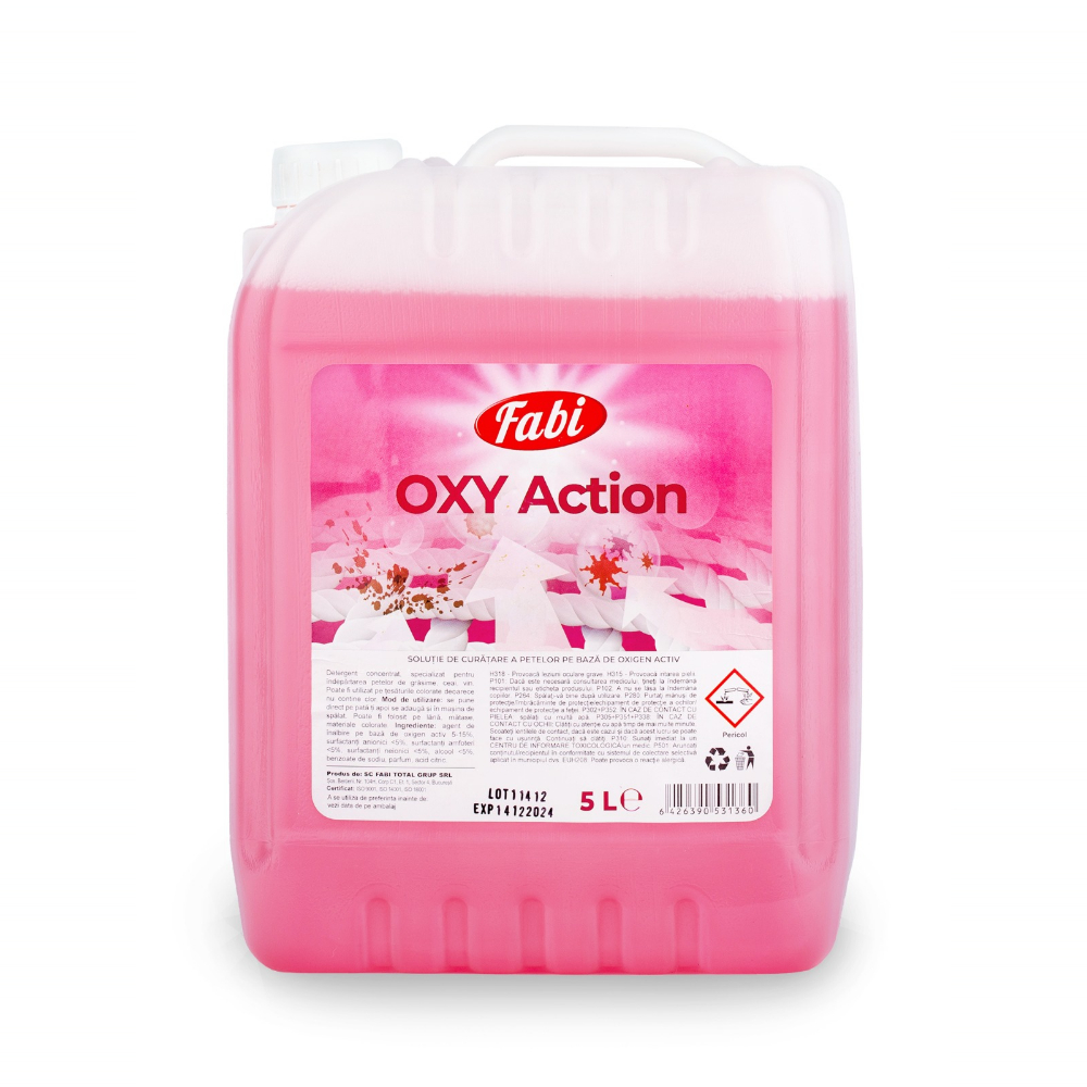 Detergent concentrat pentru pete Oxy Action, 5 L, Fabi