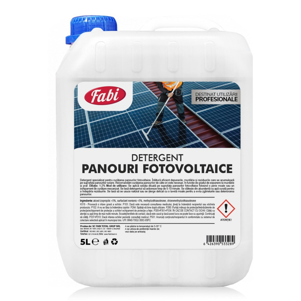 Detergent panouri fotovoltaice, 5 L, Fabi