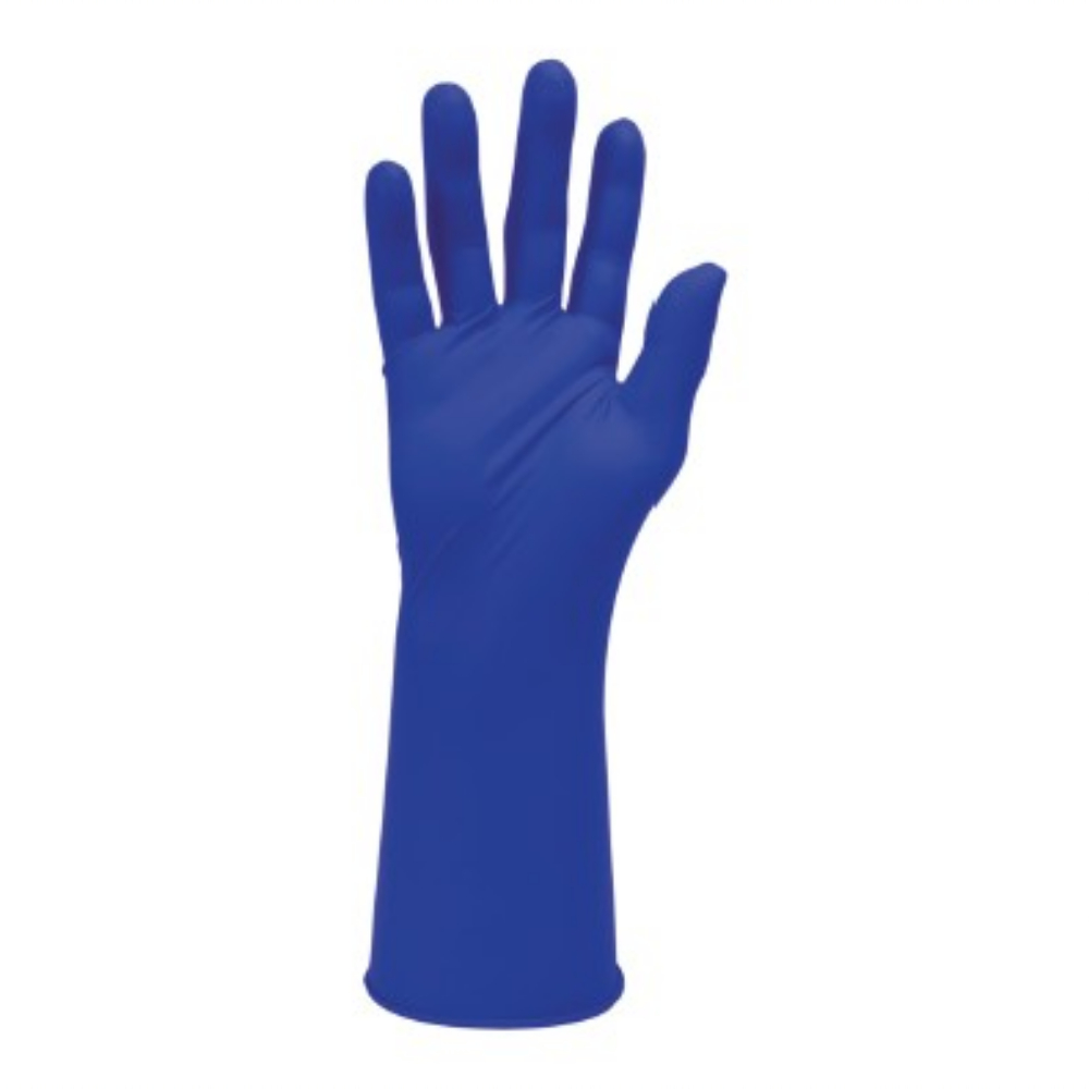 Manusi din nitril nepudrate Handsafe cu mansete lungi (29 cm) albastre, (100 buc/cutie), Polyco l